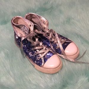 Blue hightop shoes size 1